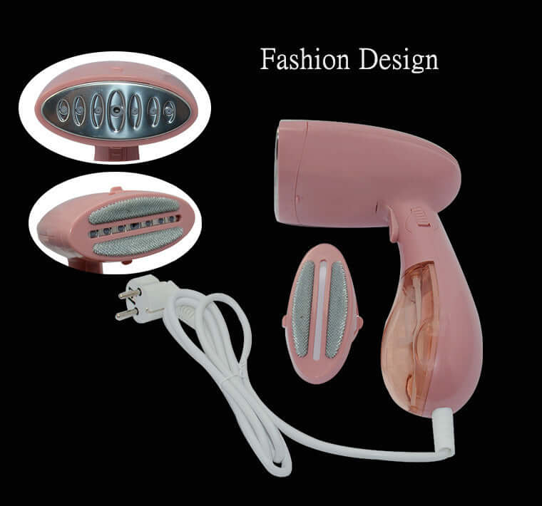 Sokany ironing brush in pink design, featuring steaming function and accessories for efficient garment care.