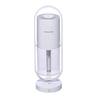 Anion humidifier in sleek design, featuring ABS and PP materials, with a transparent water tank and control buttons.