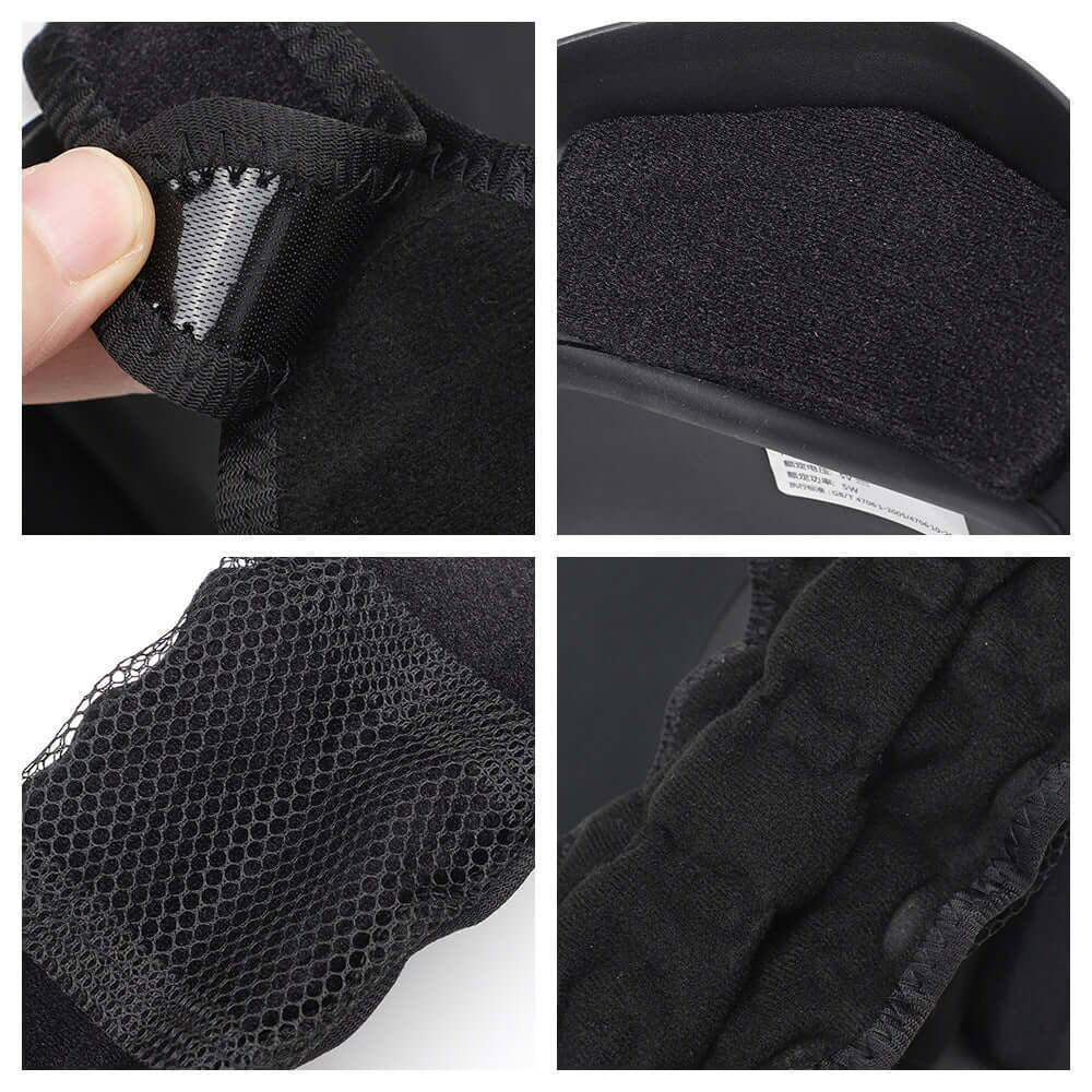 Close-up of the Electric Neck Massage with Heat, showcasing fabric texture and adjustable fastening details.