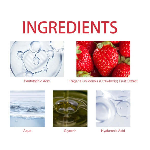 Ingredients of EELHOE Tanning Mist: Pantothenic Acid, Strawberry Extract, Aqua, Glycerin, and Hyaluronic Acid.